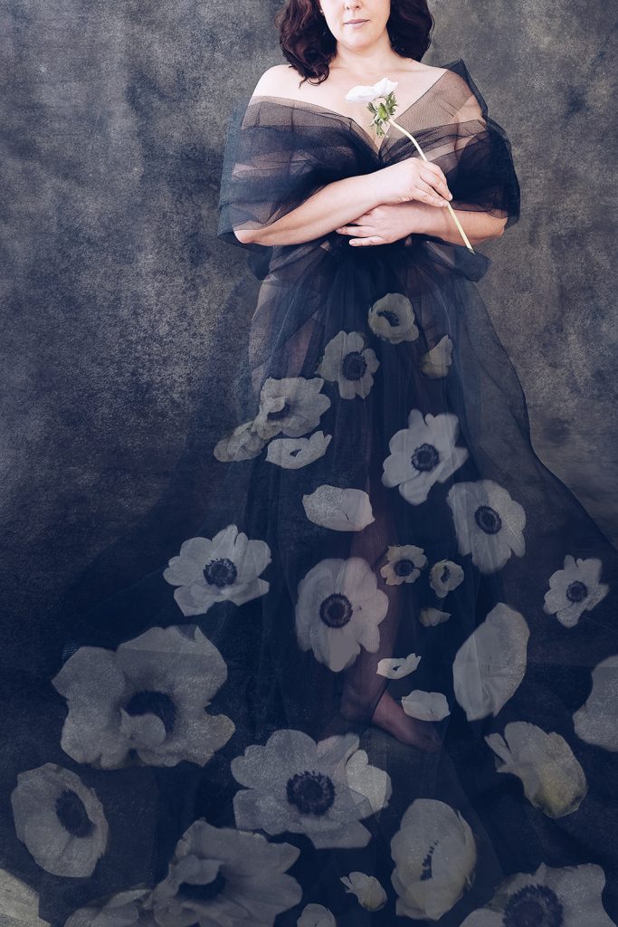 Fineartshooting Frau Kleid Portrait Blumen