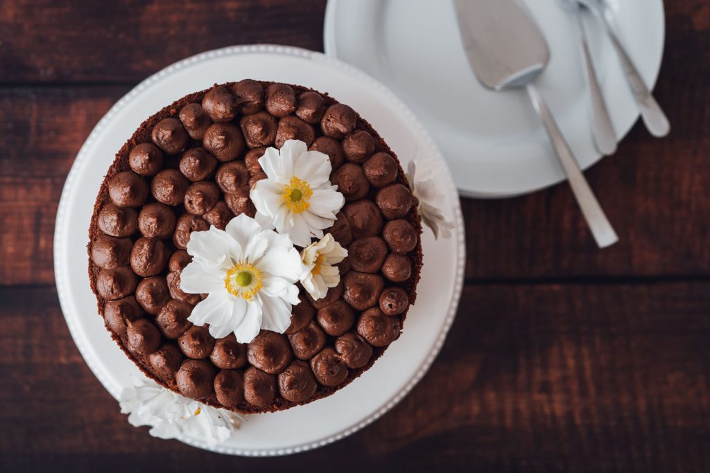 schokokuchen Blumen