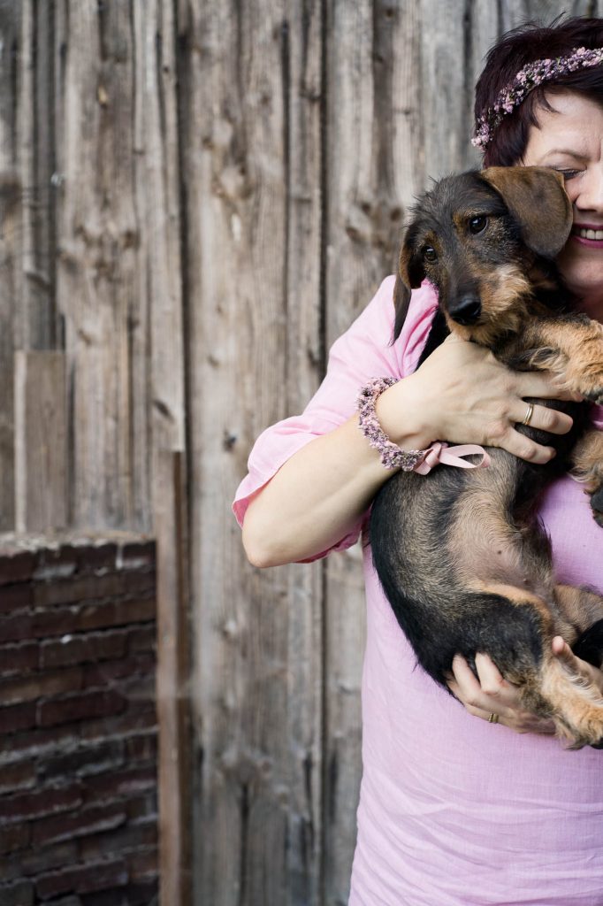 portrait Frau business Hund